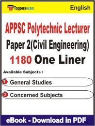 APPSC Polytechnic Lecturer Paper 2 (Civil Engineering) One Liner Book PDF in English