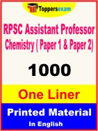 RPSC Assistant Professor Chemistry ( Paper 1 & Paper 2 ) One Liner Book in English