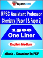 RPSC Assistant Professor Chemistry ( Paper 1 & Paper 2 ) One Liner Book PDF in English