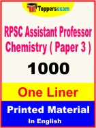 RPSC Assistant Professor Chemistry ( Paper 3 ) One Liner Book in English