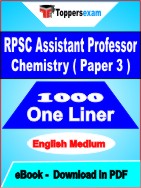 RPSC Assistant Professor Chemistry ( Paper 3 ) One Liner Book PDF in English