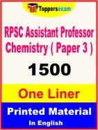 RPSC Assistant Professor Chemistry ( Paper 3 ) One Liner Book in English