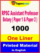 RPSC Assistant Professor Botany ( Paper 1 & Paper 2 ) One Liner Book in English