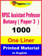 RPSC Assistant Professor Botany ( Paper 3 ) One Liner Book in English