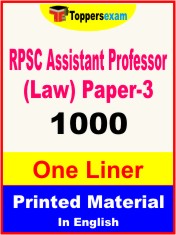 RPSC Assistant Professor (Law) Paper-3 One Liner Book in English