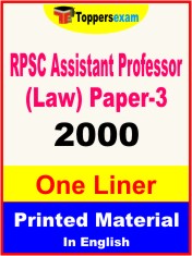 RPSC Assistant Professor (Law) Paper-3 One Liner Book in English