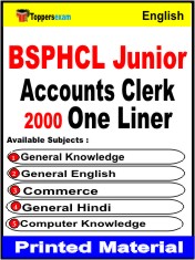 BSPHCL Junior Accounts Clerk One Liner Book in English