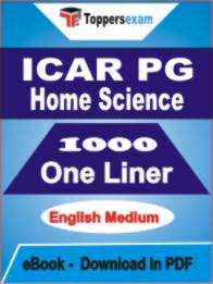 ICAR PG Home Science One Liner Book PDF in English