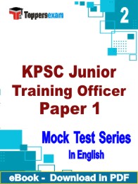 KPSC Junior Training Officer Paper 1 Test PDF Book In English - Question Paper