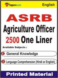 ASRB Agriculture Officer One Liner Book in English.