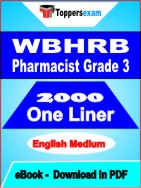 WBHRB Pharmacist ( Grade 3 ) One Liner Book PDF in English