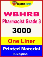 WBHRB Pharmacist ( Grade 3 ) One Liner Book in English