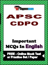 APSC CDPO Exam Objective MCQs in English (Booklet), FREE - Online Mock Test or Practice Set / Paper