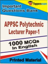 APPSC Polytechnic Lecturer ( Paper-1 ) Book in English - Objective MCQ