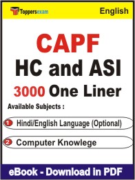 CAPF HC and ASI One Liner Book PDF in English