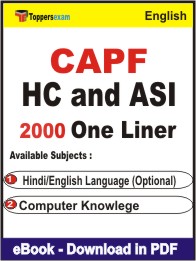 CAPF HC and ASI One Liner Book PDF in English