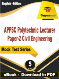 APPSC Polytechnic Lecturer ( Paper-2 ) Civil Engineering Test  PDF Book In English - Practice Set