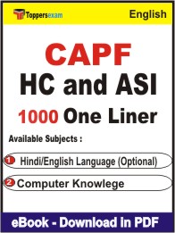 CAPF HC and ASI One Liner Book PDF in English