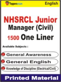 NHSRCL Junior Manager (Civil) One Liner Book in English