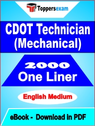 CDOT Technician (Mechanical) One Liner Book PDF in English