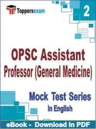OPSC Assistant Professor (General Medicine) PDF Book In English - Question Paper