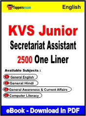 KVS Junior Secretariat Assistant One Liner Book PDF in English