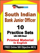 South Indian Bank Junior Officer Book in English - Practice Set