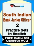 South Indian Bank Junior Officer Book in English - Question Paper / Practice Set