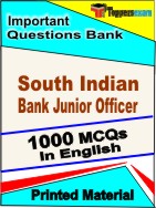South Indian Bank Junior Officer  Book in English - Objective MCQ