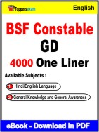 BSF Constable GD One Liner Book PDF in English