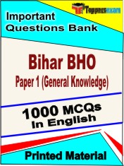 Bihar BHO Paper 1 (General Knowledge) Book in English - Objective MCQ