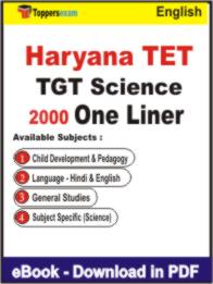 Haryana TET TGT Science One Liner Book PDF in English