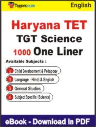 Haryana TET TGT Science One Liner Book PDF in English