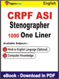 CRPF ASI Stenographer One Liner Book PDF in English