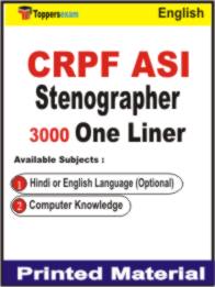 CRPF ASI Stenographer One Liner Book in English