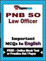 PNB SO Law Officer Exam Objective MCQs in English (Booklet), FREE - Online Mock Test or Practice Set / Paper