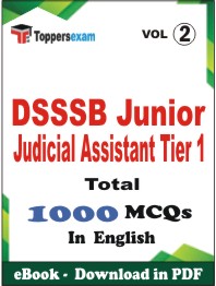 DSSSB Junior Judicial Assistant (Tier-1) PDF Book In English - MCQ / Objective Questions (VOL.2)