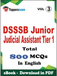 DSSSB Junior Judicial Assistant (Tier-1) PDF Book In English - MCQ / Objective Questions (VOL.3)