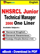 NHSRCL Junior Technical Manager One Liner Book PDF in English