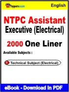 NTPC Assistant Executive (Electrical) One Liner Book PDF in English