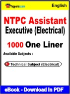 NTPC Assistant Executive (Electrical) One Liner Book PDF in English