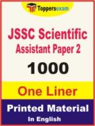 JSSC Scientific Assistant ( Paper 2 ) One Liner Book in English