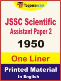 JSSC Scientific Assistant ( Paper 2 ) One Liner Book in English