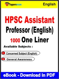 HPSC Assistant Professor (English) One Liner Book PDF in English