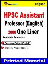 HPSC Assistant Professor (English) One Liner Book in English
