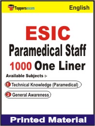 ESIC Paramedical Staff One Liner Book in English.