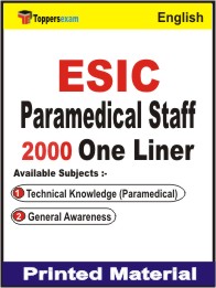 ESIC Paramedical Staff One Liner Book in English.