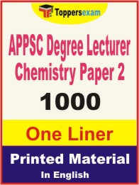 APPSC Degree Lecturer Chemistry (Paper-2) One Liner Book in English.