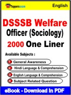 DSSSB Welfare Officer (Sociology) One Liner Book PDF in English
