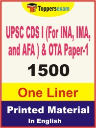 UPSC CDS I (For INA, IMA, and AFA ) & OTA Paper-1 One Liner Book in English.